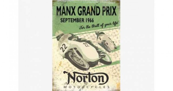 Tac Signs - Plăcuță metalică decorativă [30x40cm] - Norton Manx Grand ...